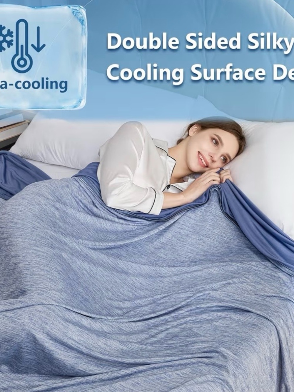Cooling Blue Mattress Protector - Soft Stretch Fit